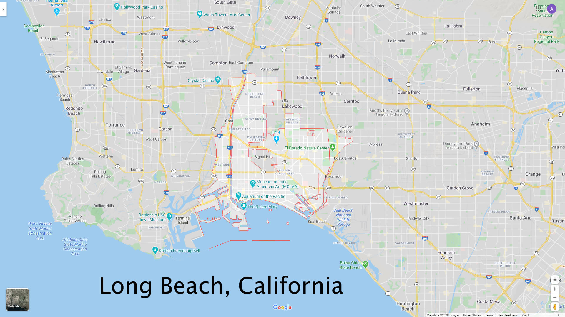 Long Beach californie carte